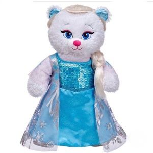 Build a Bear Elsa Bear with Dress and Wig